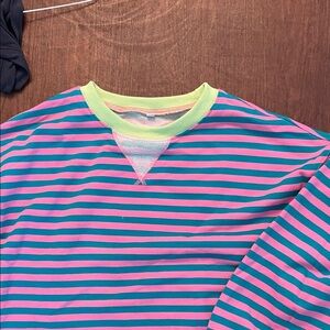 Amazon Women's Striped Sweater - Pink and Green